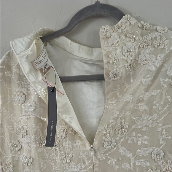 Anthropologie Payal Jain Archer Mini Dress Size 10 Cream Ivory Floral Silk NWT - Picture 16 of 16